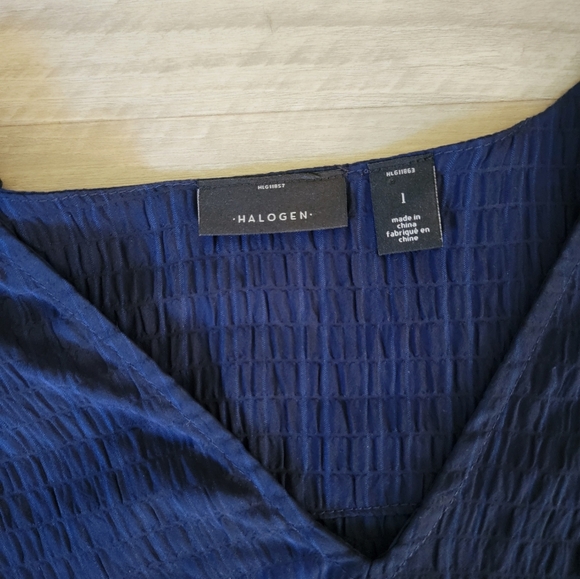 Halogen Textured Navy Blouse - Picture 3 of 7